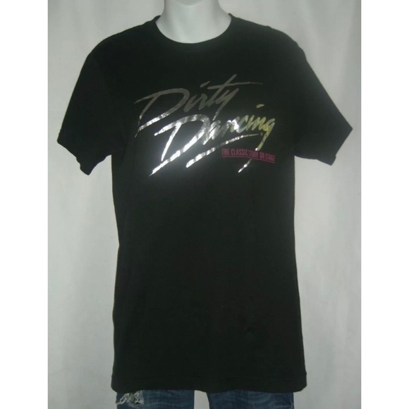 Dirty Dancing The Classic Story On Stage Black Silver Foil Musical Tee Shirt S - Picture 2 of 7